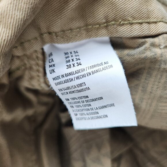 American Eagle Pants Mens 30x34 Slim Straight Chino Canvas Distressed Patched - Picture 15 of 15